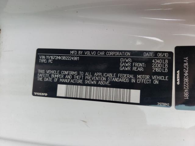 2011 VOLVO C30 T5 YV1672MK9B2224981