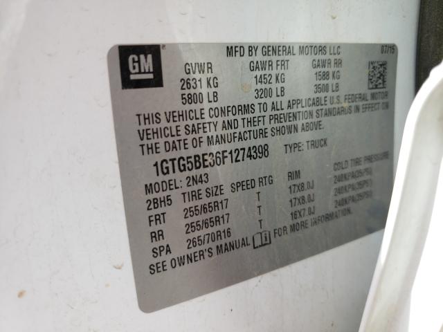 2015 GMC CANYON SLE 1GTG5BE36F1274398