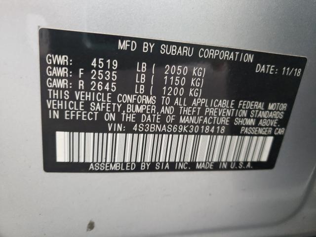 2019 SUBARU LEGACY SPO 4S3BNAS69K3018418