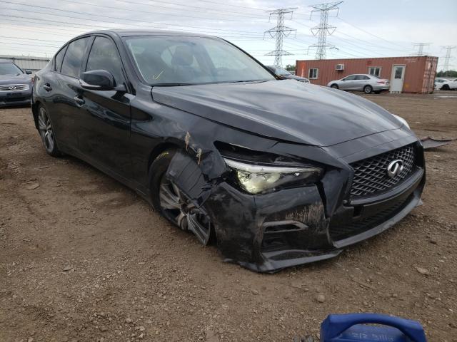 Salvage cars for sale from Copart Elgin, IL: 2018 Infiniti Q50 Luxe