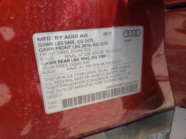 2018 AUDI Q5 PRESTIG WA1CNAFY4J2020821