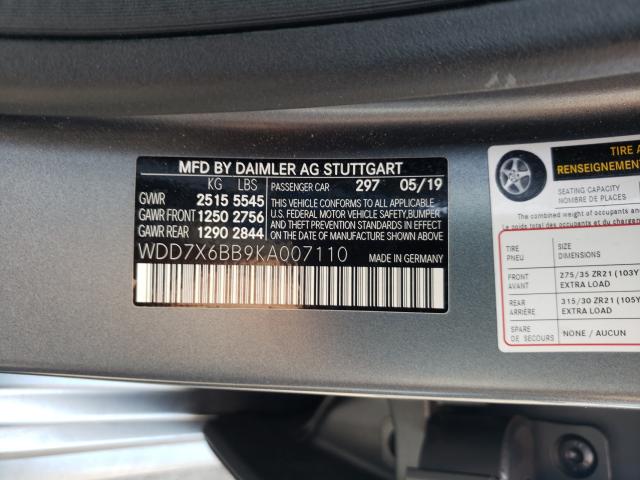 2019 MERCEDES-BENZ AMG GT 53 WDD7X6BB9KA007110