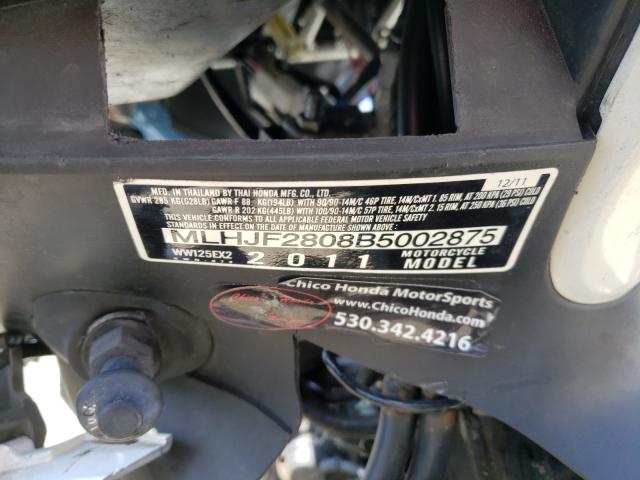 2011 HONDA PCX MLHJF2808B5002875