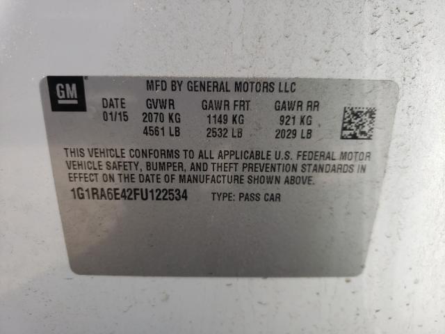 VIN 1G1RA6E42FU122534 2015 Chevrolet Volt no.10