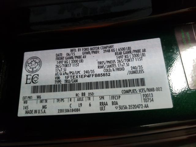2015 FORD F150 XLT 1FTEX1EP4FFB85852