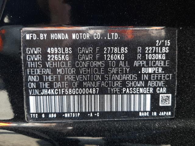 2016 ACURA RLX TECH JH4KC1F58GC000487