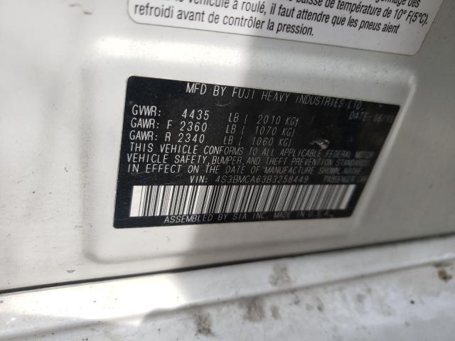 2011 SUBARU LEGACY 4S3BMCA63B3258449