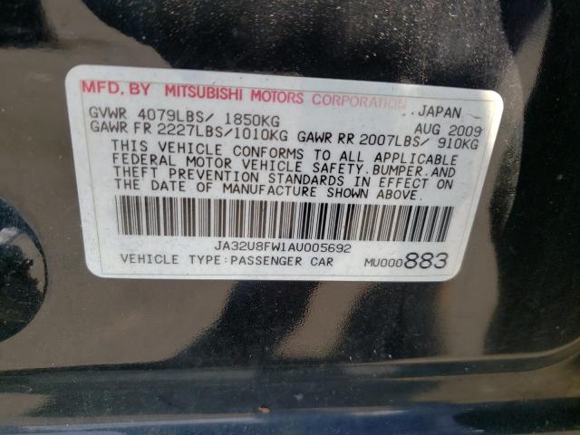 2010 MITSUBISHI LANCER GTS JA32U8FW1AU005692