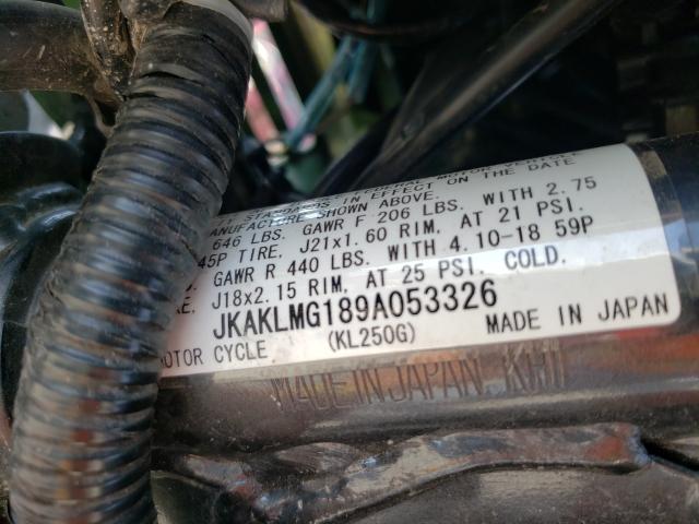 2009 KAWASAKI KL250 G JKAKLMG189A053326