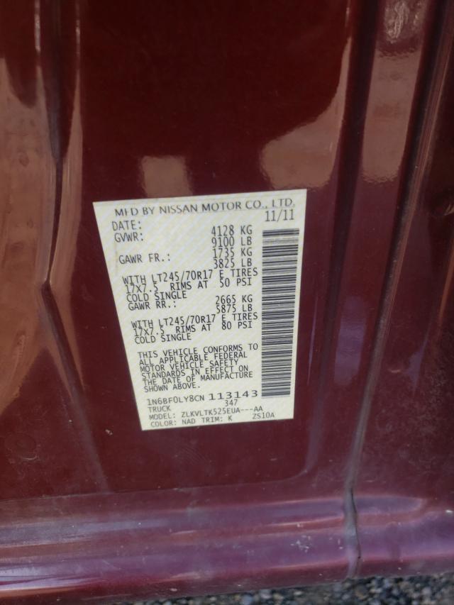 2012 NISSAN NV 2500 1N6BF0LY8CN113143
