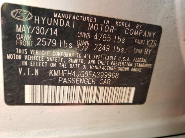 2014 HYUNDAI AZERA GLS KMHFH4JG8EA399968