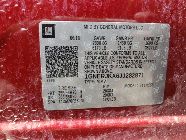 2018 CHEVROLET TRAVERSE R 1GNERJKX6JJ282871