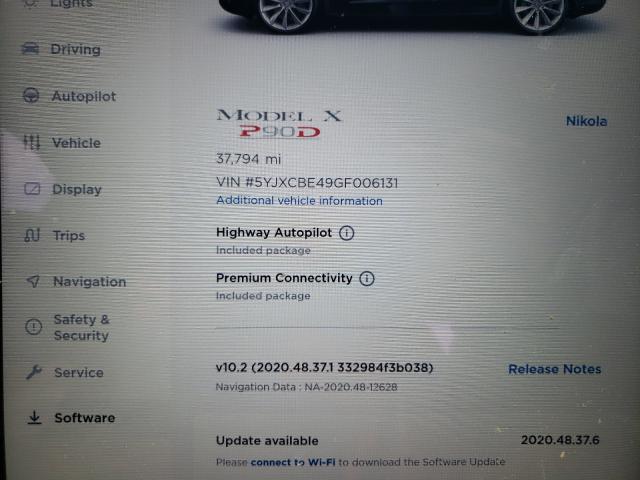 2016 TESLA MODEL X 5YJXCBE49GF006131