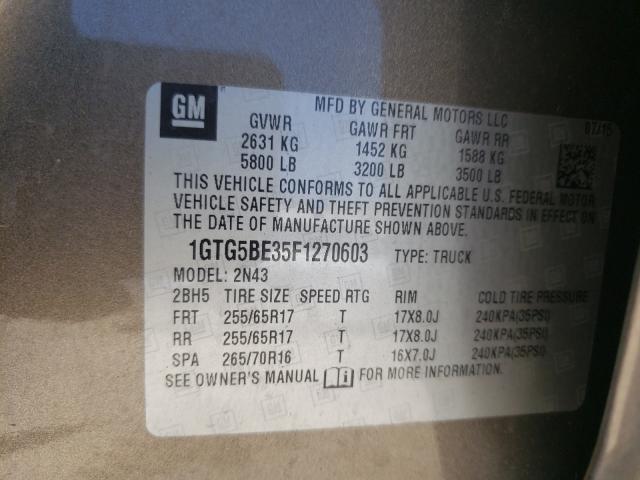 2015 GMC CANYON SLE 1GTG5BE35F1270603