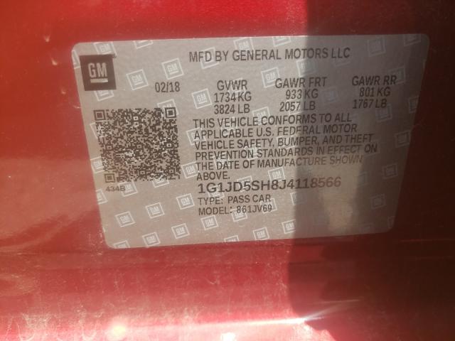 2018 CHEVROLET SONIC LT - 1G1JD5SH8J4118566