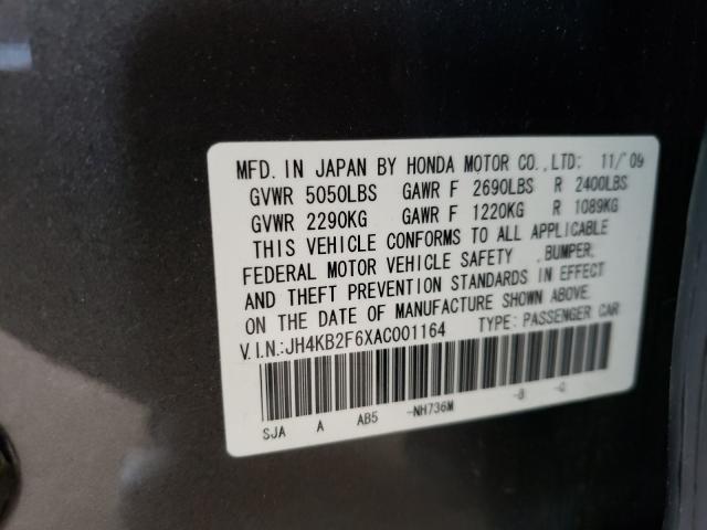 2010 ACURA RL JH4KB2F6XAC001164