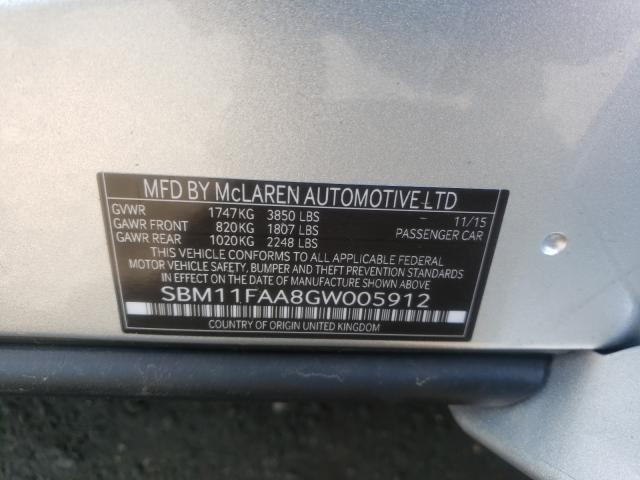 2016 MCLAREN AUTOMOTIVE 650S SPIDE SBM11FAA8GW005912