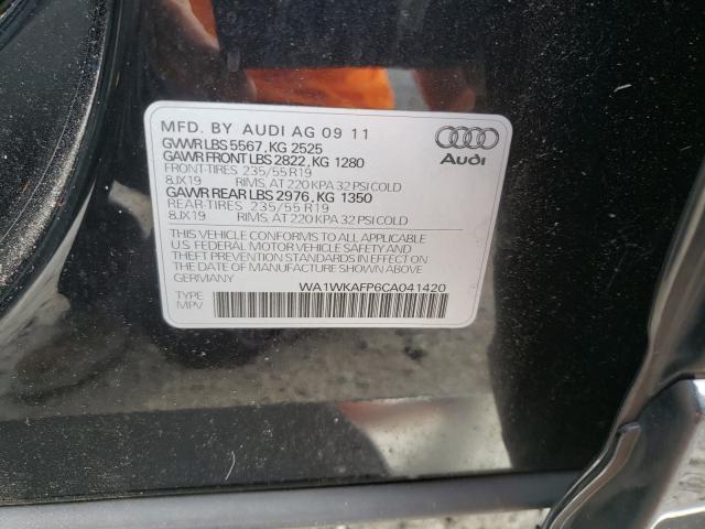 2012 AUDI Q5 PRESTIG WA1WKAFP6CA041420