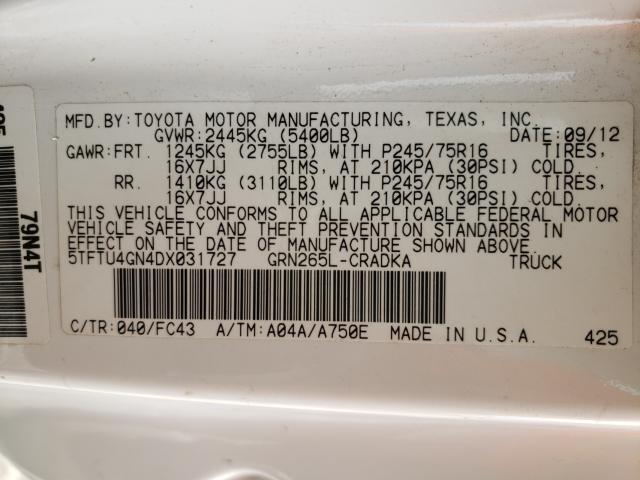 2013 TOYOTA TACOMA PRE 5TFTU4GN4DX031727