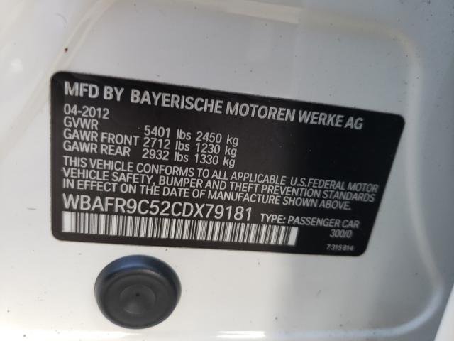 2012 BMW 550 I WBAFR9C52CDX79181