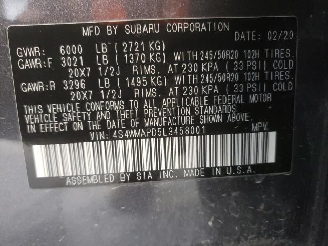 2020 SUBARU ASCENT LIM 4S4WMAPD5L3458001