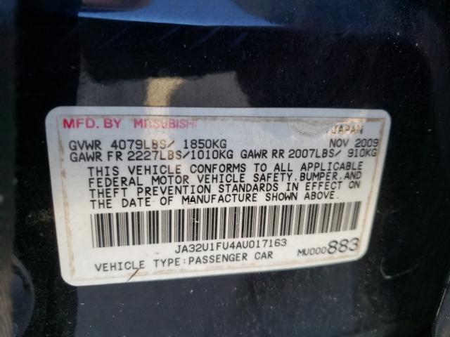 2010 MITSUBISHI LANCER JA32U1FU4AU017163