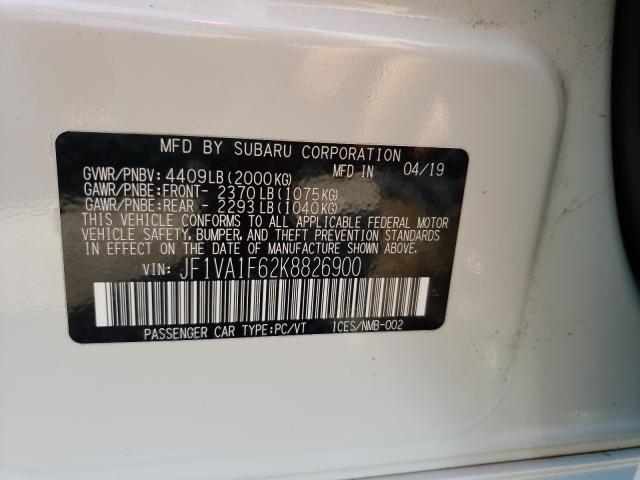 2019 SUBARU WRX PREMIU JF1VA1F62K8826900