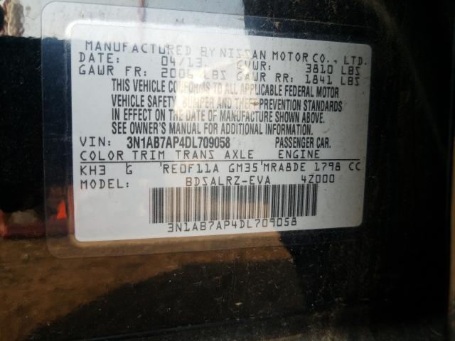 2013 NISSAN SENTRA S/S 3N1AB7AP4DL709058