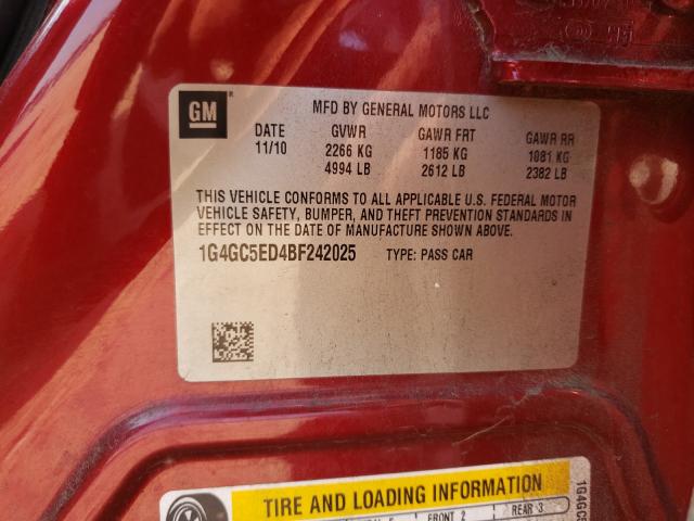 2011 BUICK LACROSSE C 1G4GC5ED4BF242025