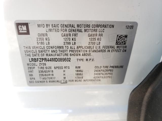 2021 BUICK ENVISION E LRBFZPR44MD089602