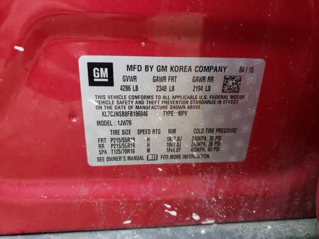 2015 CHEVROLET TRAX LTZ KL7CJNSB8FB186046