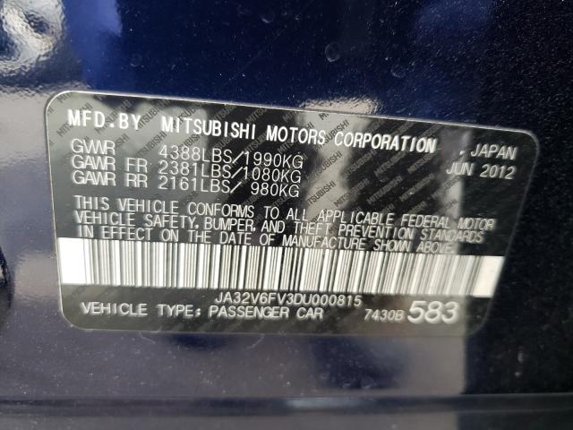 2013 MITSUBISHI LANCER RAL JA32V6FV3DU000815