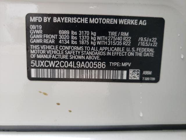 VIN 5UXCW2C04L9A00586 2020 BMW X7, Xdrive40I no.10