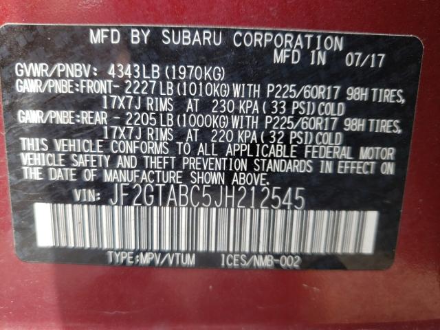 2018 SUBARU CROSSTREK JF2GTABC5JH212545