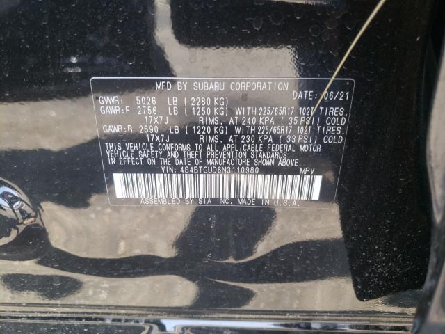 2022 SUBARU OUTBACK WI 4S4BTGUD6N3110980