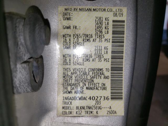 2010 NISSAN FRONTIER K 1N6AD0CW0AC402736