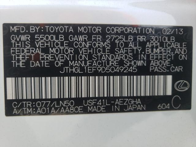 2013 LEXUS LS 460L JTHGL1EF9D5049245