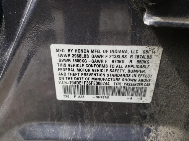 2015 ACURA ILX 20 19VDE1F36FE006744