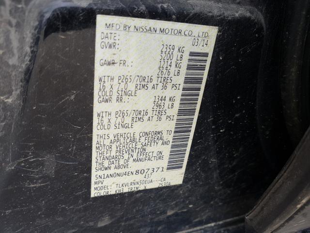 2014 NISSAN XTERRA X 5N1AN0NU4EN807371