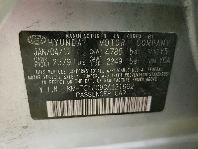 2012 HYUNDAI AZERA GLS KMHFG4JG9CA121662