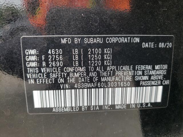 2020 SUBARU LEGACY SPO 4S3BWAF60L3031650