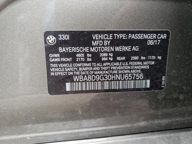 2017 BMW 330 XI WBA8D9G30HNU65756
