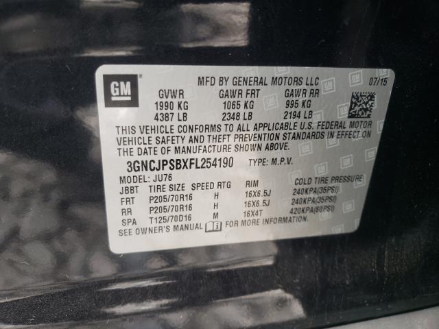 2015 CHEVROLET TRAX 1LS 3GNCJPSBXFL254190