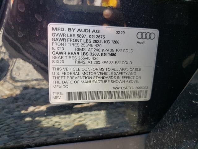 2020 AUDI Q5 E PREMI WA1E2AFY7L2065093
