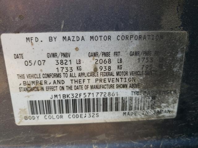 JM1BK32F571772861 Mazda 3 I 2007. Фото: 9