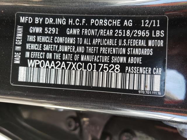 2012 PORSCHE PANAME ENG WP0AA2A7XCL017528