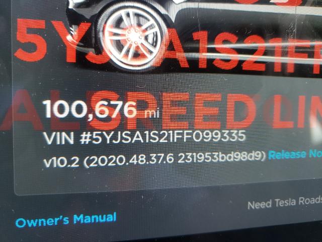 2015 TESLA MODEL S 70 5YJSA1S21FF099335