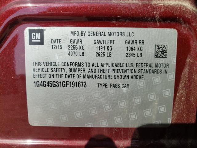2016 BUICK LACROSSE S 1G4G45G31GF191673