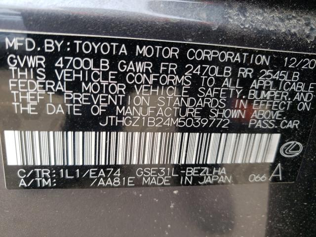2021 LEXUS IS 350 F-S JTHGZ1B24M5039772
