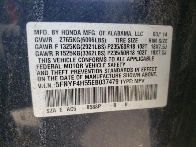 2014 HONDA PILOT 5FNYF4H55EB037479